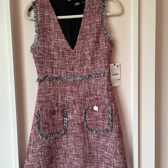 open lace back dress Zara Red Fit & Flare Dress – Thryft